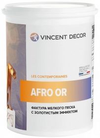 Краска Фактурная Vincent Decor Afro Or 2.5л с Эффектом Мелкого Песка Золотистая, Перламутровая / Винсент Декор Афро Ор.