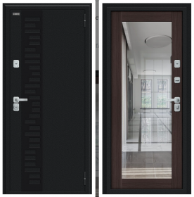 Входная Дверь Bravo Thermo Флэш Декор-2 Букле Черное/Wenge Veralinga 960x2050мм Правое Открывание / Браво.