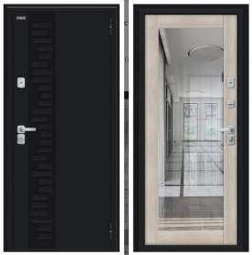 Входная Дверь Bravo Thermo Флэш Декор-2 Букле Черное/Cappuccino Veralinga 960x2050мм Левое Открывание / Браво.