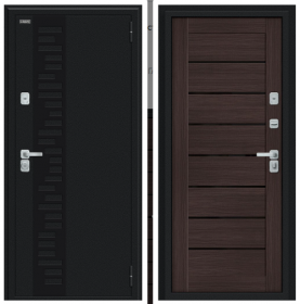 Входная Дверь Bravo Thermo Техно Декор-2 Букле Черное/Wenge Veralinga 960x2050мм Правое Открывание / Браво.