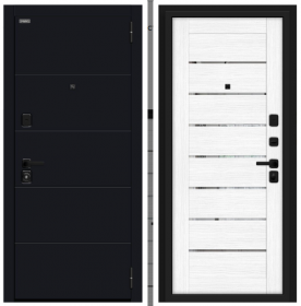 Входная Дверь Bravo Прайд Total Black/Snow Melinga 960x2050мм Левое Открывание / Браво.