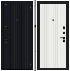 Входная Дверь Bravo Граффити-32/32 Total Black/Super White 860x2050мм Левое Открывание / Браво.