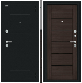 Входная Дверь Bravo Техно Kale Букле Черное/Wenge Veralinga 860x2050мм Левое Открывание / Браво.