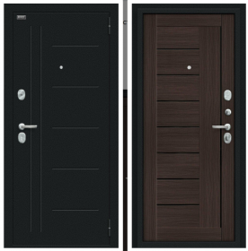 Входная Дверь Bravo Проф Букле Черное/Wenge Veralinga 960x2050мм Левое Открывание / Браво.