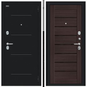 Входная Дверь Bravo Техно Букле Черное/Wenge Veralinga 960x2050мм Правое Открывание / Браво.