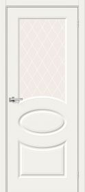 Межкомнатная Дверь Эмаль Bravo Скинни-21 Whitey / White Сrystal 800x2000мм (Полотно+Коробка+5 Наличников) / Браво.