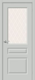 Межкомнатная Дверь Эмаль Bravo Скинни-15.1 Grace / White Сrystal 900x2000мм (Полотно+Коробка+5 Наличников) / Браво.