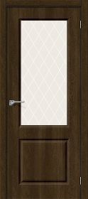 Межкомнатная Дверь Винил Bravo Скинни-13 Dark Barnwood / White Сrystal 600x2000мм (Полотно+Коробка+5 Наличников) / Браво.