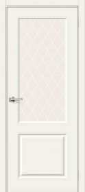 Межкомнатная Дверь Эмаль Bravo Скинни-13 Whitey / White Сrystal 900x2000мм (Полотно 1шт) / Браво.