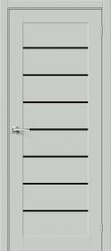 Межкомнатная Дверь ПЭТ Bravo Браво-22 Black Shine Grey Silk 800x2000мм (Полотно+Коробка+5 Наличников) / Браво.