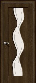 Межкомнатная Дверь Винил Bravo Вираж-2 Dark Barnwood / Art Glass 600x2000мм (Полотно+Коробка+5 Наличников) / Браво.