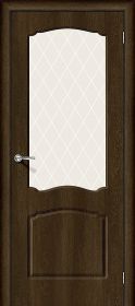 Межкомнатная Дверь Винил Bravo Альфа-2 Dark Barnwood / White Сrystal 600x2000мм (Полотно+Коробка+5 Наличников) / Браво.