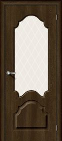Межкомнатная Дверь Винил Bravo Скинни-33 Dark Barnwood / White Сrystal 600x2000мм (Полотно+Коробка+5 Наличников) / Браво.