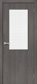 Межкомнатная Дверь с Экошпоном Bravo Браво-7 Grey Melinga / Wired Glass 12,5 800x2000мм (Полотно+Коробка+5 Наличников) / Браво.