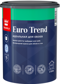 Краска для Обоев и Стен Tikkurila Euro Trend 2.7л Белая, Интерьерная / Тиккурила Евро Тренд.