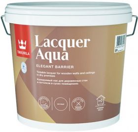 Защитный Лак Tikkurila Euro Lacquer Aqua 9л Акриловый, Интерьерный Матовый, Полуглянцевый для Внутренних Работ / Тиккурила Лакер Аква.