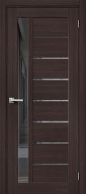 Межкомнатная Дверь с Экошпоном Bravo Браво-27 Wenge Melinga / Mirox Grey 600x2000мм (Полотно 1шт) / Браво.