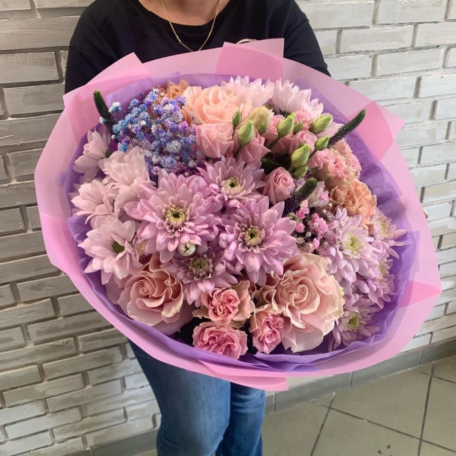 Букет фиолетово розовый