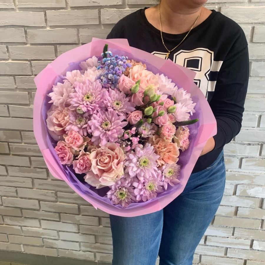 Букет фиолетово розовый