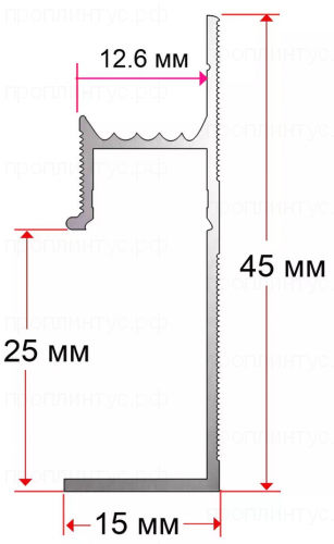 Плинтус теневой ХИДЛАЙН ТП-1 неокрашенный