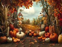 Фон стена "Autumn wall №12"