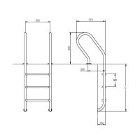 Лестница Hayward Mixta (2 ступени), для узкого борта