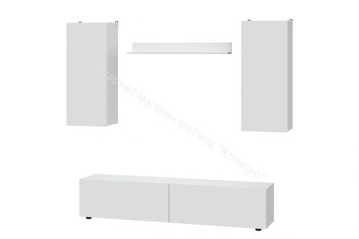 Гостиная МГС 10 Белый текстурный