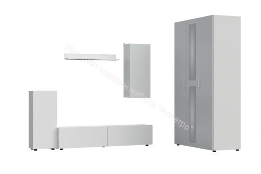 Гостиная МГС 10 Белый текстурный