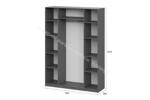 Шкаф ШК 5 (1600) Графит Серый