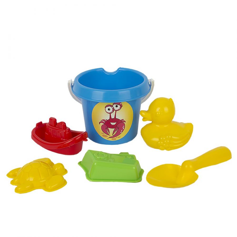 Песочный набор мультяшка «Морской круиз» (уточка, кораблик, 2 формочки для песка, совок, ведро)