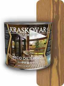 Масло для Террас Kraskovar Deco Oil Terrace Миндаль 2,2л для Обработки Деревянных Поверхностей / Красковар