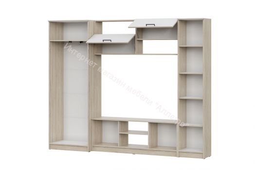 Гостиная МГС 3 исполнение 1 Дуб Сонома / Белый