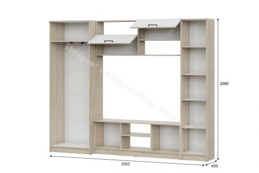 Гостиная МГС 3 исполнение 1 Дуб Сонома / Белый