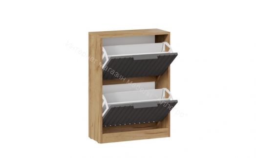 Тумба для обуви "Хилтон" Исп.2 -303.012.000 Дуб крафт золотой/Графит матовый