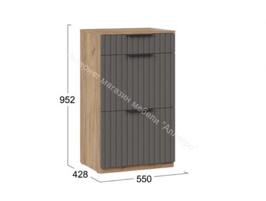 Тумба комбинированная "Хилтон" Исп.2.1 -303.006.000 Дуб крафт золотой/Графит матовый