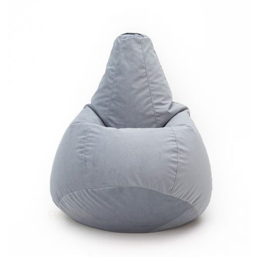 Кресло груша ВЕЛЮТТО из мебельного микровелюра (серый)