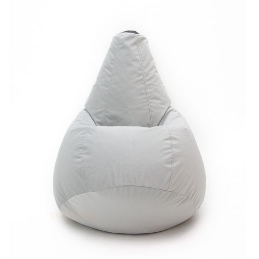 Кресло груша ВЕЛЮТТО из мебельного микровелюра (Пепельный)