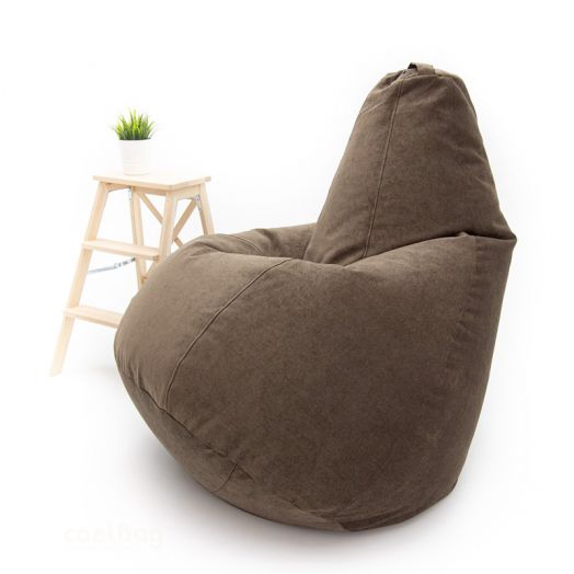 Кресло груша ВЕЛЬВЕТ ЛЮКС из премиум микровельвета (Шоколад)