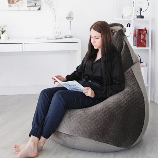 Кресло груша ZIZI из премиум велюра (Графит)