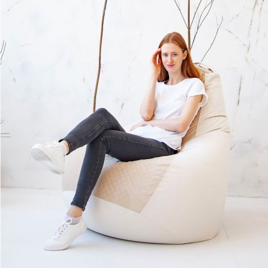 Кресло груша ZIZI из премиум велюра (Бежевый)