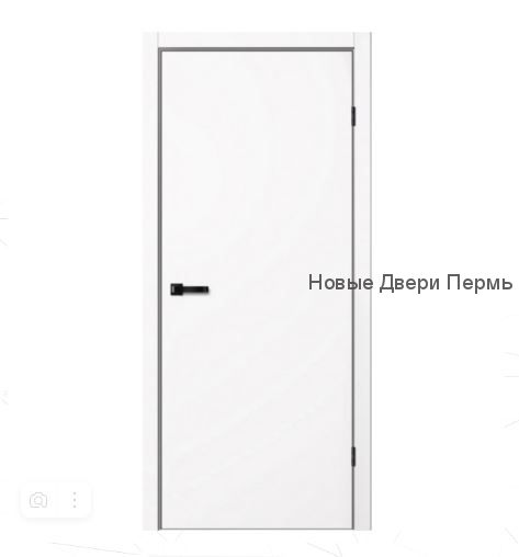Дверь межкомнатная Fusion FN31 (полотно кромка ABS черная + врезка под замок + магнитный замок (цвет черный), цвет белый, эмалит (экошпон), глухая