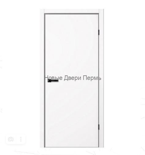 Дверь межкомнатная Fusion FN31 (полотно кромка ABS черная + врезка под замок + магнитный замок (цвет черный), цвет белый, эмалит (экошпон), глухая