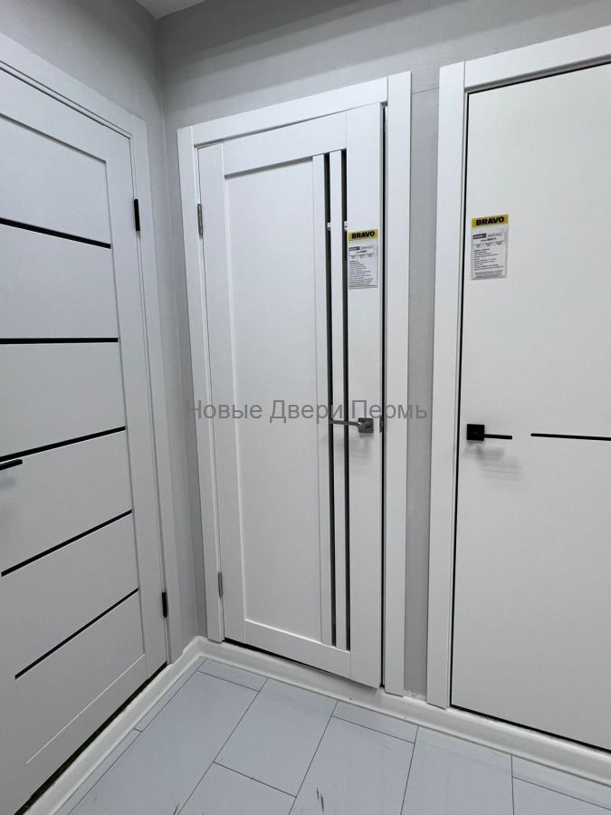 Модель 275 Эмалит Белый/ Черный лакобель Межкомнатная дверь