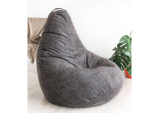 Кресло-мешок (груша) БЕВЕРЛИ из шенилла (Грей)