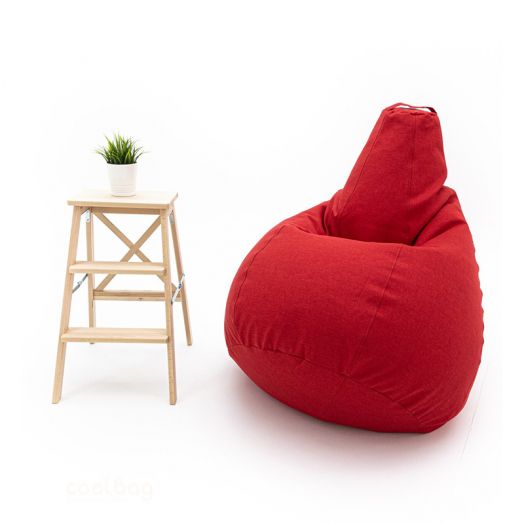 Кресло-мешок (груша) Шерлок из рогожки (Красная)