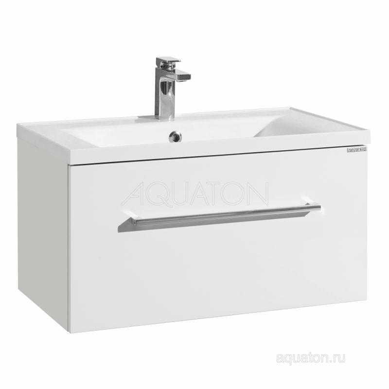 Тумба под раковину AQUATON Мадрид 80 М 1 ящик белый 1A126801MA010