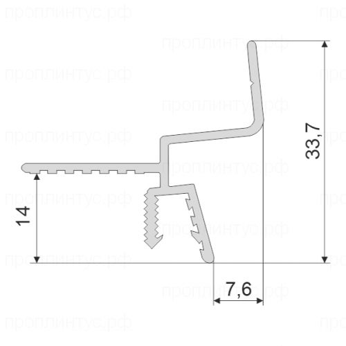 Теневой профиль для потолка из ГКЛ, 8 мм