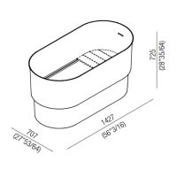 Agape Immersion Ванна отдельностоящая 142.7x70.7x72.5 см, цвет: белый схема 2