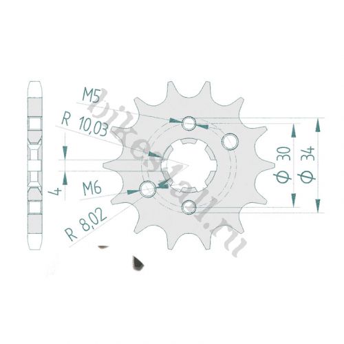 Звезда ведущая 15T Yamaha YBR125 увеличенная