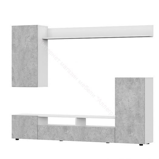 Гостиная МГС 4 Белый/Цемент светлый